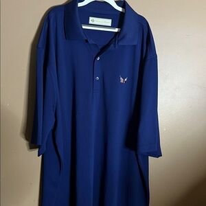 Golf polo Donald Ross navy blue flags